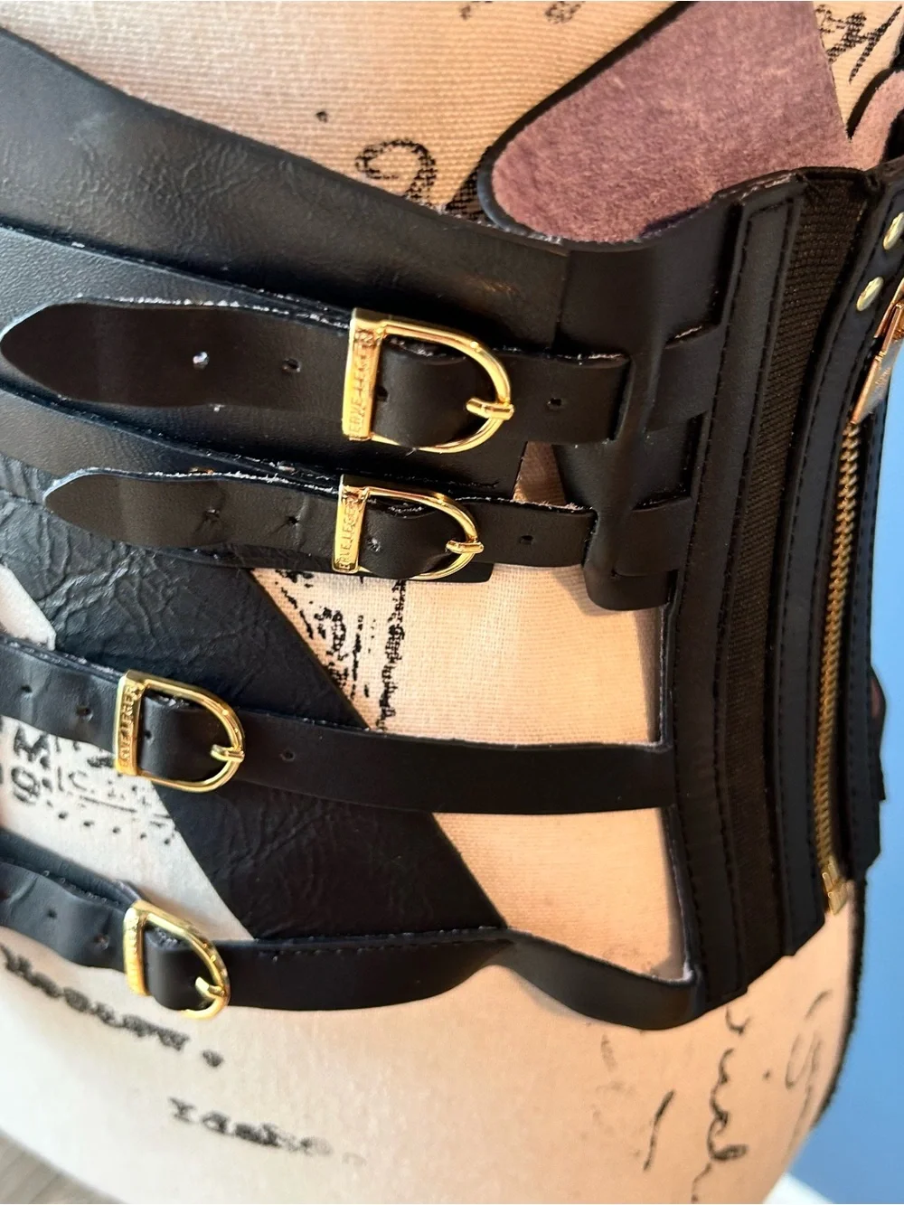 HERVE LEGER STRAPPY LEATHER HARNESS BELT